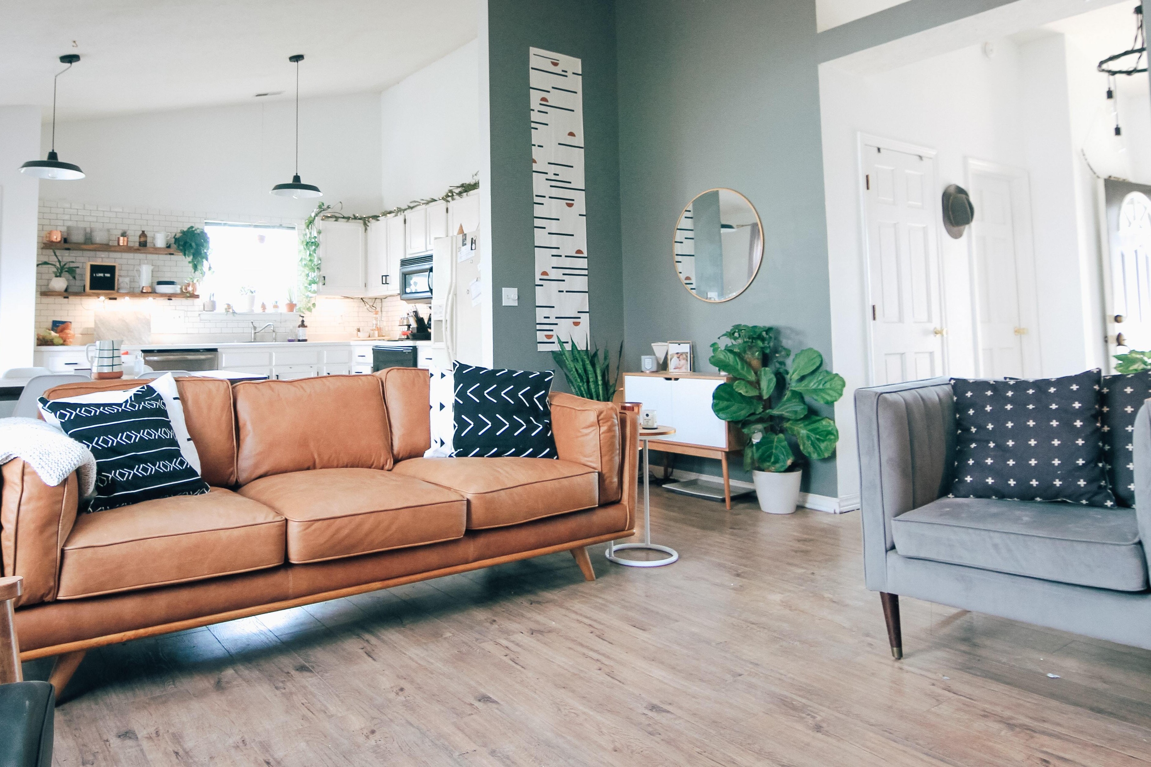 modern living room with wood flooring